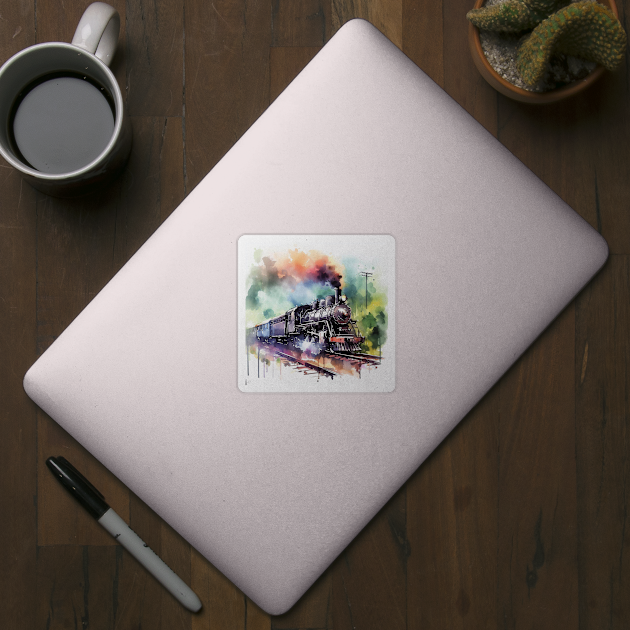 Fantasy illustration of a train barreling down the tracks by WelshDesigns